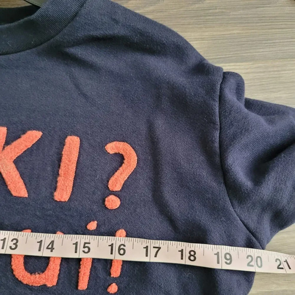 J.Crew Womens Pullover Sweatshirt Sz S Blue Cotton Long Sleeve Crew Neck Sherpa - Picture 7 of 9